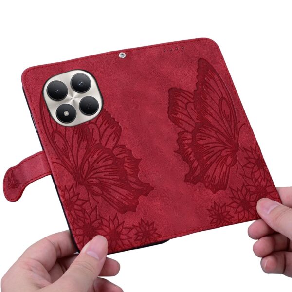 Xiaomi Redmi Note 15 Pro+ 5G Retro Skin Feel Butterflies Embossing Horizontal Flip Leather Red-Θήκη Βιβλίο