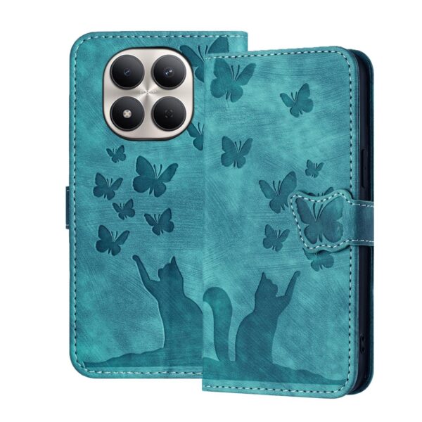 Xiaomi Redmi Note 15 Pro+ 5G Butterfly Cat Embossing Flip Leather Wathet-Θήκη Βιβλίο