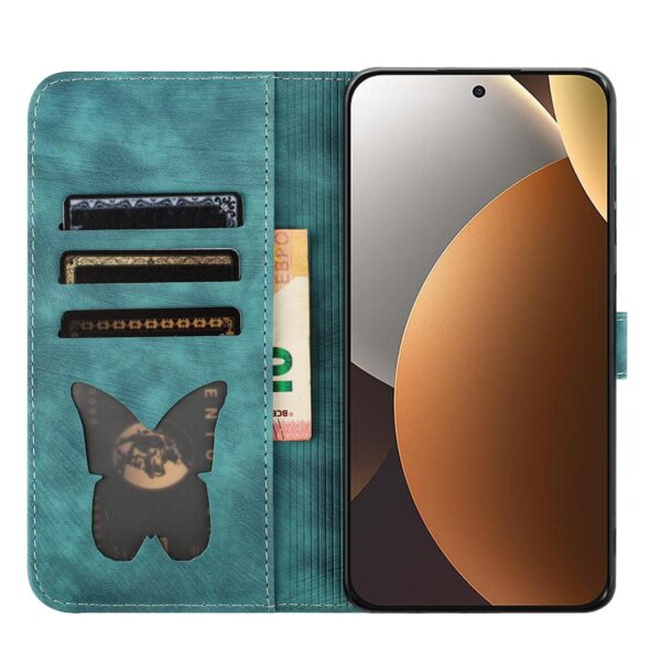 Xiaomi Redmi Note 15 Pro+ 5G Butterfly Cat Embossing Flip Leather Wathet-Θήκη Βιβλίο