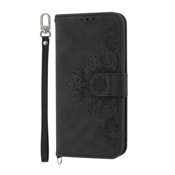 Xiaomi Redmi Note 15 Pro 4G Skin Feel Flowers Embossed Wallet Leather Black-Θήκη Βιβλίο Xiaomi Redmi Note 15 Pro 4G Skin Feel Flowers Embossed Wallet Leather Black-Θήκη Βιβλίο