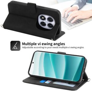 Xiaomi Redmi Note 15 Pro 4G Skin Feel Flowers Embossed Wallet Leather Black-Θήκη Βιβλίο