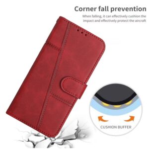 Xiaomi Redmi Note 15 Pro 5G Stitching Calf Texture Buckle Leather Red-Θήκη Βιβλίο