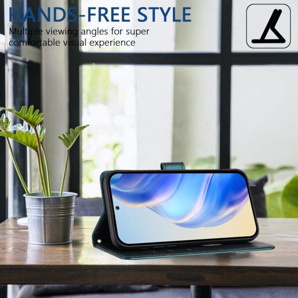 Xiaomi Redmi Note 15 Pro+ 5G /Poco M8 Pro 5G Honeycomb Embossing RFID Leather Peacock Green-Θήκη Βιβλίο