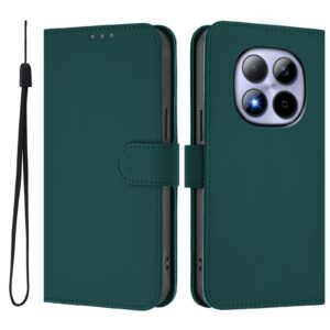 Xiaomi Redmi Note 15 Pro 5G Skin Feel Solid Color Leather with Lanyard Dark Green-Θήκη Βιβλίο
