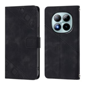 Xiaomi Redmi Note 15 Pro+ 5G Skin-feel Embossed Leather Black-Θήκη Βιβλίο