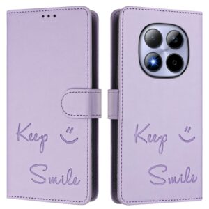Xiaomi Redmi Note 15 Pro 5G Smile Embossing RFID Leather Light Purple-Θήκη Βιβλίο