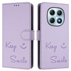 Xiaomi Redmi Note 15 4G / 5G Smile Embossing RFID Leather Light Purple-Θήκη Βιβλίο