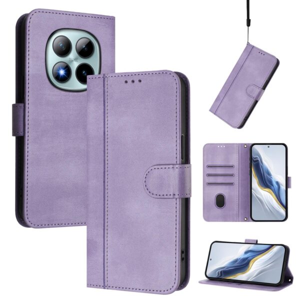 Xiaomi Redmi Note 15 Pro+ 5G /Poco M8 Pro 5G Line Splicing Buckle Retro Leather Purple-Θήκη Βιβλίο