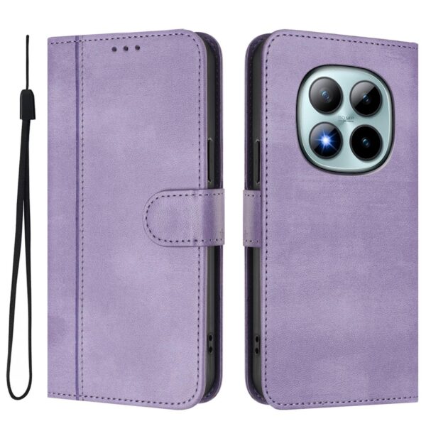 Xiaomi Redmi Note 15 Pro+ 5G /Poco M8 Pro 5G Line Splicing Buckle Retro Leather Purple-Θήκη Βιβλίο
