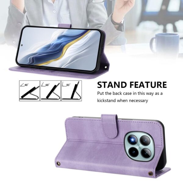 Xiaomi Redmi Note 15 Pro+ 5G /Poco M8 Pro 5G Line Splicing Buckle Retro Leather Purple-Θήκη Βιβλίο