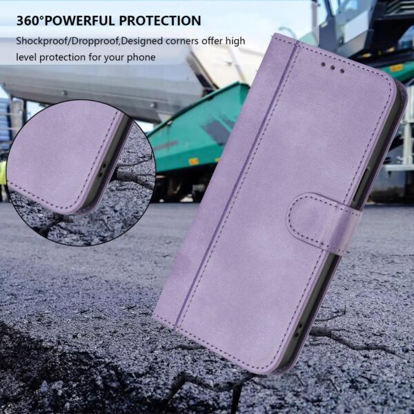 Xiaomi Redmi Note 15 Pro+ 5G /Poco M8 Pro 5G Line Splicing Buckle Retro Leather Purple-Θήκη Βιβλίο