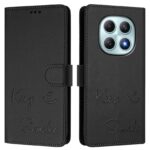 Xiaomi Redmi Note 15 4G / 5G Smile Embossing RFID Leather Black-Θήκη Βιβλίο