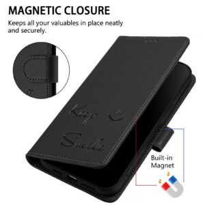 Xiaomi Redmi Note 15 4G / 5G Smile Embossing RFID Leather Black-Θήκη Βιβλίο