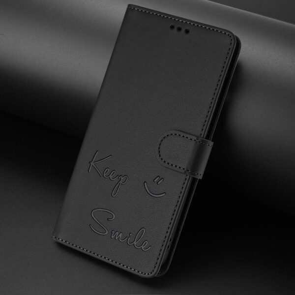 Xiaomi Redmi Note 15 4G / 5G Smile Embossing RFID Leather Black-Θήκη Βιβλίο
