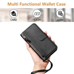 Xiaomi Redmi Note 15 Pro 5G Multi-Card Slots Zipper Wallet Leather Black-Θήκη Βιβλίο
