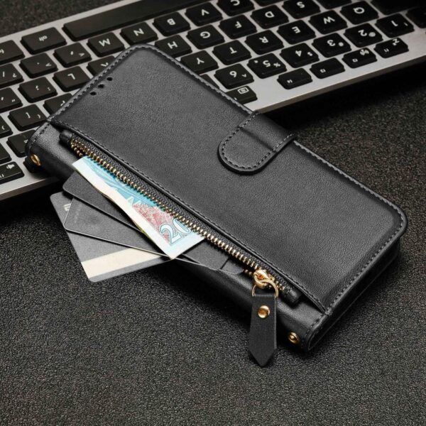 Xiaomi Redmi Note 15 Pro 5G Multi-Card Slots Zipper Wallet Leather Black-Θήκη Βιβλίο
