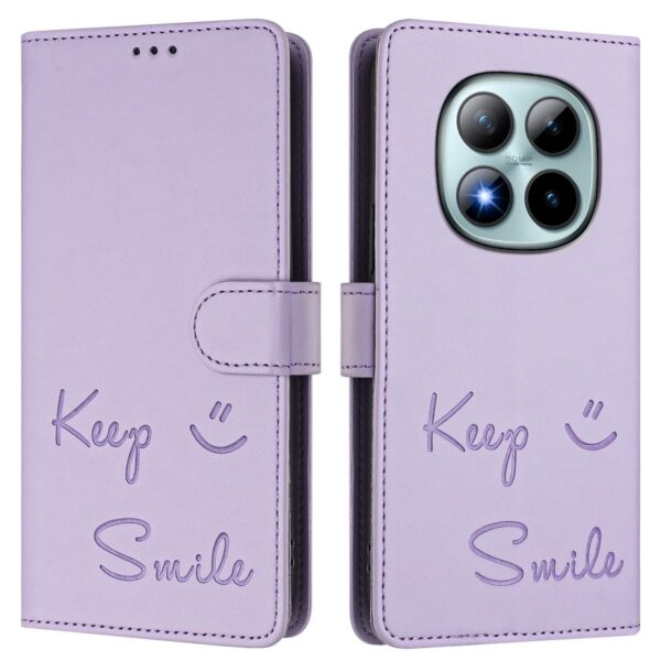 Xiaomi Redmi Note 15 Pro+ 5G Smile Embossing RFID Leather Light Purple-Θήκη Βιβλίο