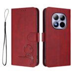 Xiaomi Redmi Note 15 Pro 5G Litter Panda Embossing RFID Leather with Lanyard Wine Red-Θήκη Βιβλίο