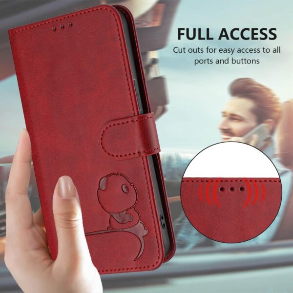 Xiaomi Redmi Note 15 Pro 5G Litter Panda Embossing RFID Leather with Lanyard Wine Red-Θήκη Βιβλίο