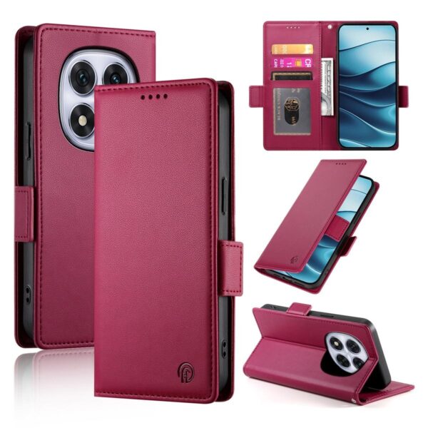 Xiaomi Redmi Note 15 Pro 4G Side Buckle Magnetic Frosted Leather Wine Red-Θήκη Βιβλίο