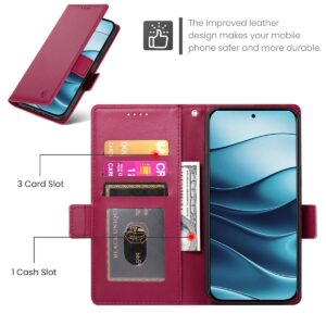 Xiaomi Redmi Note 15 Pro 4G Side Buckle Magnetic Frosted Leather Wine Red-Θήκη Βιβλίο