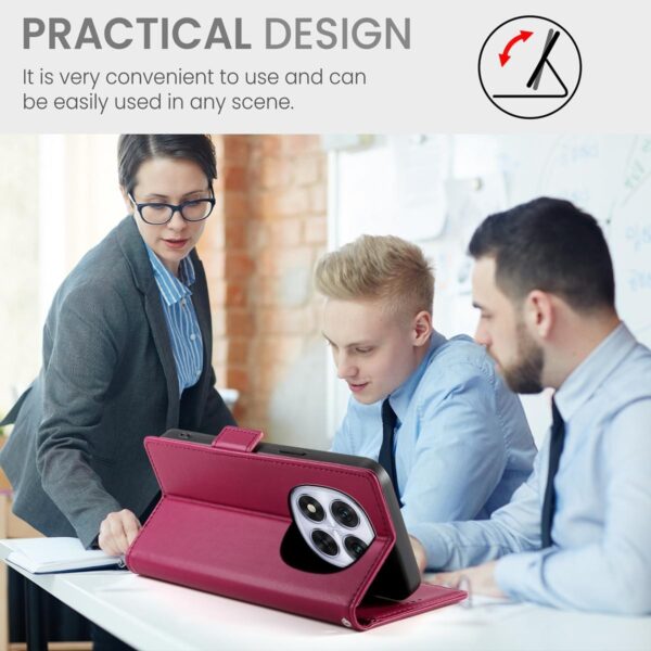 Xiaomi Redmi Note 15 Pro 4G Side Buckle Magnetic Frosted Leather Wine Red-Θήκη Βιβλίο