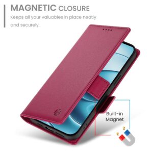 Xiaomi Redmi Note 15 Pro 4G Side Buckle Magnetic Frosted Leather Wine Red-Θήκη Βιβλίο