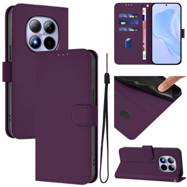 Xiaomi Redmi Note 15 Pro 5G Skin Feel Solid Color Leather with Lanyard Violet-Θήκη Βιβλίο