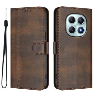 Xiaomi Redmi Note 15 5G / 4G/ Poco M8 5G Line Splicing Buckle Retro Leather Brown-Θήκη Βιβλίο