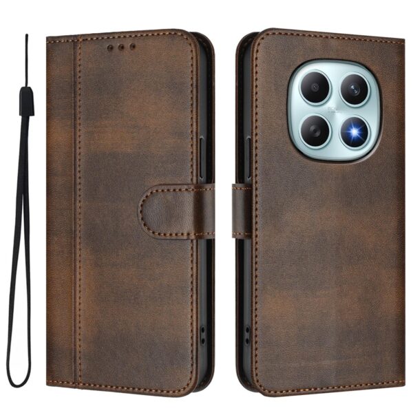 Xiaomi Redmi Note 15 5G / 4G/ Poco M8 5G Line Splicing Buckle Retro Leather Brown-Θήκη Βιβλίο
