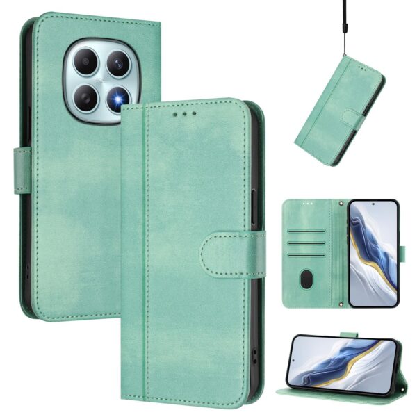 Xiaomi Redmi Note 15 5G / 4G / Poco M8 5G Line Splicing Buckle Retro Leather Mint-Θήκη Βιβλίο