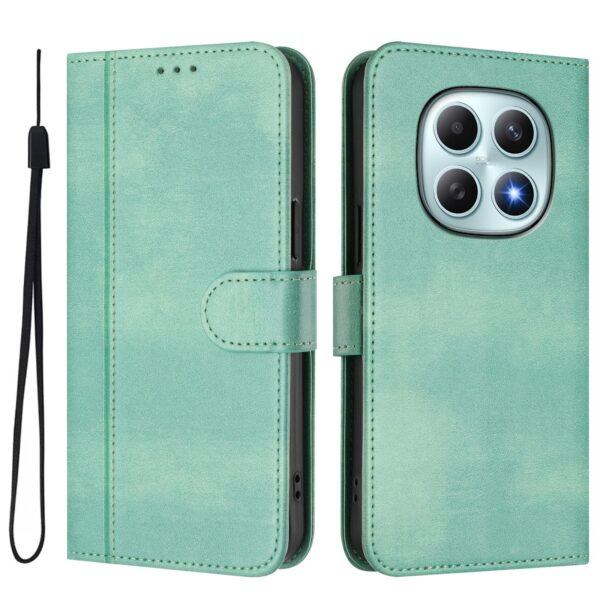 Xiaomi Redmi Note 15 5G / 4G / Poco M8 5G Line Splicing Buckle Retro Leather Mint-Θήκη Βιβλίο