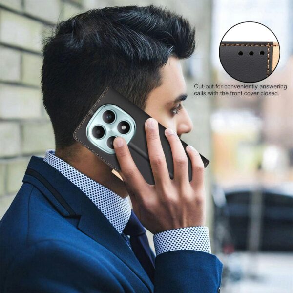 Binfen Xiaomi Redmi Note 15 Pro 4G Color Matching RFID Anti-theft Leather Black