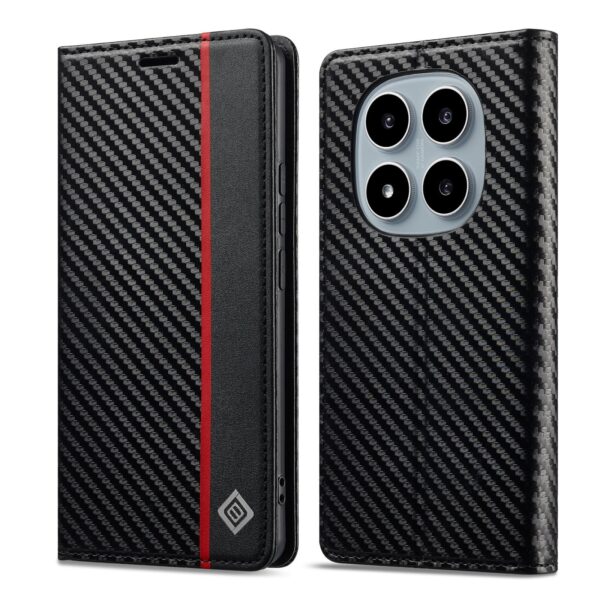 Lc.Imeeke XiaomiRedmi Note 15 Pro+ 5G Carbon Fiber Leather Vertical Black-Θήκη Βιβλίο