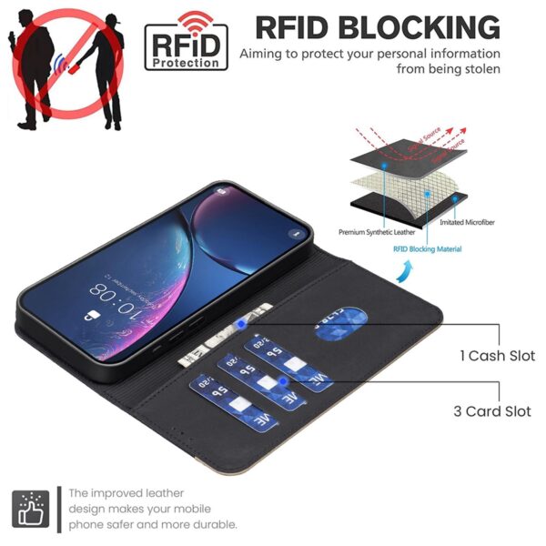 Binfen Xiaomi Redmi Note 15 5G Splicing Color Hollow Flower Pattern RFID Leather Black-Θήκη Βιβλίο