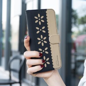 Binfen Xiaomi Redmi Note 15 5G Splicing Color Hollow Flower Pattern RFID Leather Black-Θήκη Βιβλίο