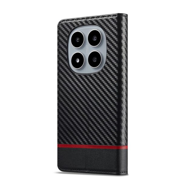 Lc. Imeeke Xiaomi Redmi Note 15 Pro+ 5G Carbon Fiber Leather Horizontal Black-Θήκη Βιβλίο