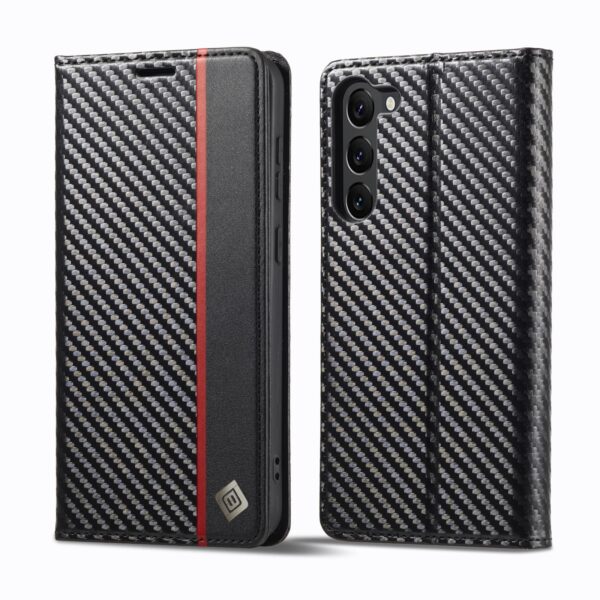Lc. Imeeke Xiaomi Redmi Note 15 4G / 5G Carbon Fiber Leather Vertical Black-Θήκη Βιβλίο