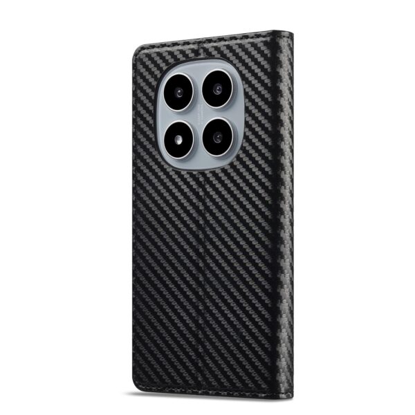 Lc. Imeeke Xiaomi Redmi Note 15 4G / 5G Carbon Fiber Leather Vertical Black-Θήκη Βιβλίο