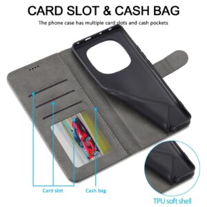 Lc. Imeeke Xiaomi Redmi Note 15 Pro+ 5G Calf Texture Leather Grey-Θήκη Βιβλίο