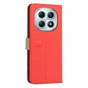 Binfen Xiaomi Redmi Note 15 5G Splicing Color Hollow Flower Pattern RFID Leather Red-Θήκη Βιβλίο