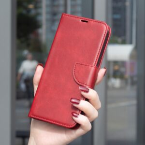 Binfen Xiaomi Redmi Note 15 5G Lambskin Texture Pure Color Flip Leather Red-Θήκη Βιβλίο