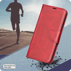 Binfen Xiaomi Redmi Note 15 5G Lambskin Texture Pure Color Flip Leather Red-Θήκη Βιβλίο