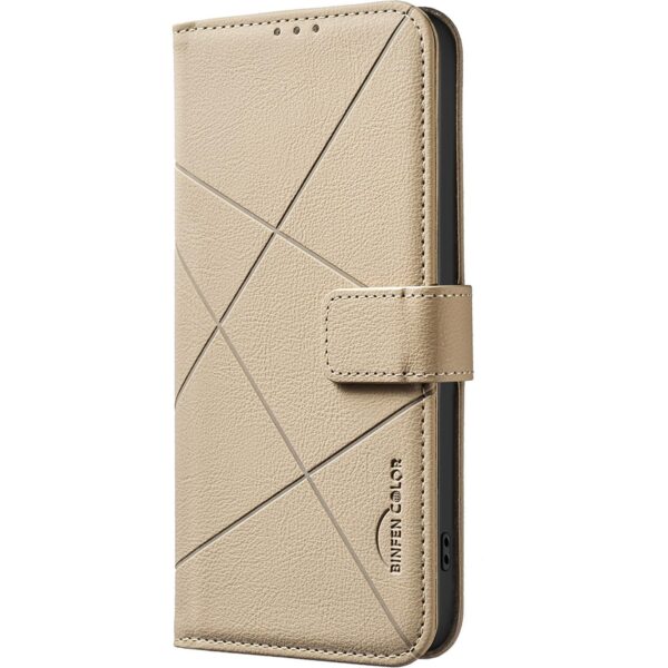 Binfen Xiaomi Redmi Note 15 5G Geometric Pattern RFID Leather Beige-Θήκη Βιβλίο Binfen Xiaomi Redmi Note 15 5G Geometric Pattern RFID Leather Beige-Θήκη Βιβλίο