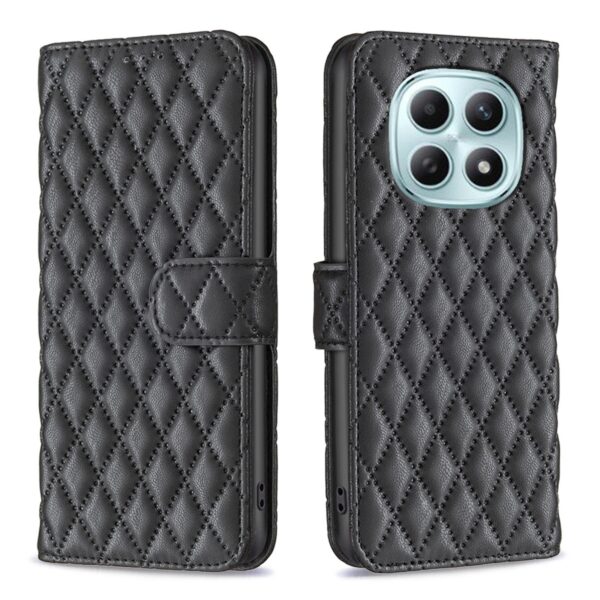 Binfen Xiaomi Redmi Note 15 5G Diamond Lattice Wallet Flip Leather Black-Θήκη Βιβλίο