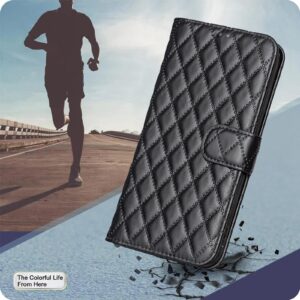 Binfen Xiaomi Redmi Note 15 5G Diamond Lattice Wallet Flip Leather Black-Θήκη Βιβλίο