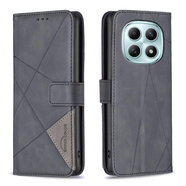 Binfen Xiaomi Redmi Note 15 Pro 4G Magnetic Buckle Rhombus Texture Leather Black-Θήκη Βιβλίο