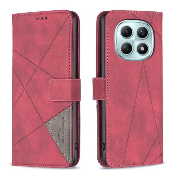 Binfen Xiaomi Redmi Note 15 Pro 4G Magnetic Buckle Rhombus Texture Leather Red-Θήκη Βιβλίο