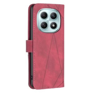 Binfen Xiaomi Redmi Note 15 Pro 4G Magnetic Buckle Rhombus Texture Leather Red-Θήκη Βιβλίο