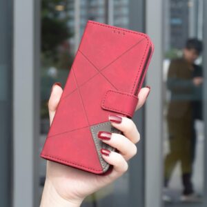 Binfen Xiaomi Redmi Note 15 Pro 4G Magnetic Buckle Rhombus Texture Leather Red-Θήκη Βιβλίο